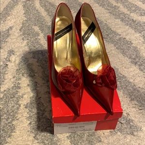 Charles Jourdan beautiful red patent leather pumps